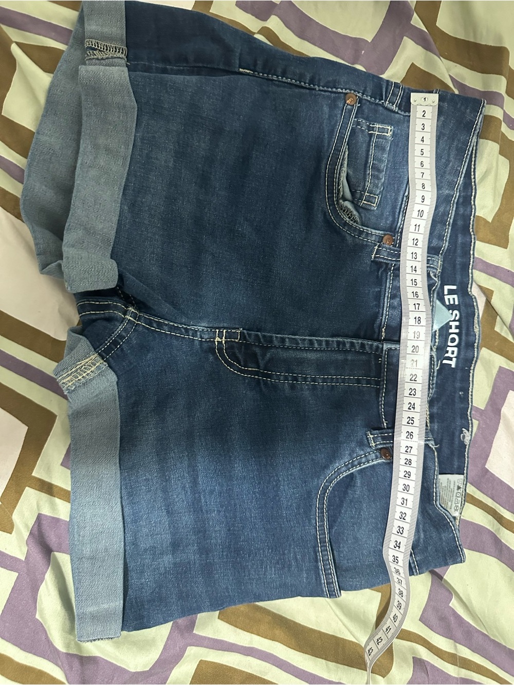 Women's Dark Indigo Rolled-Cuff Denim Shorts